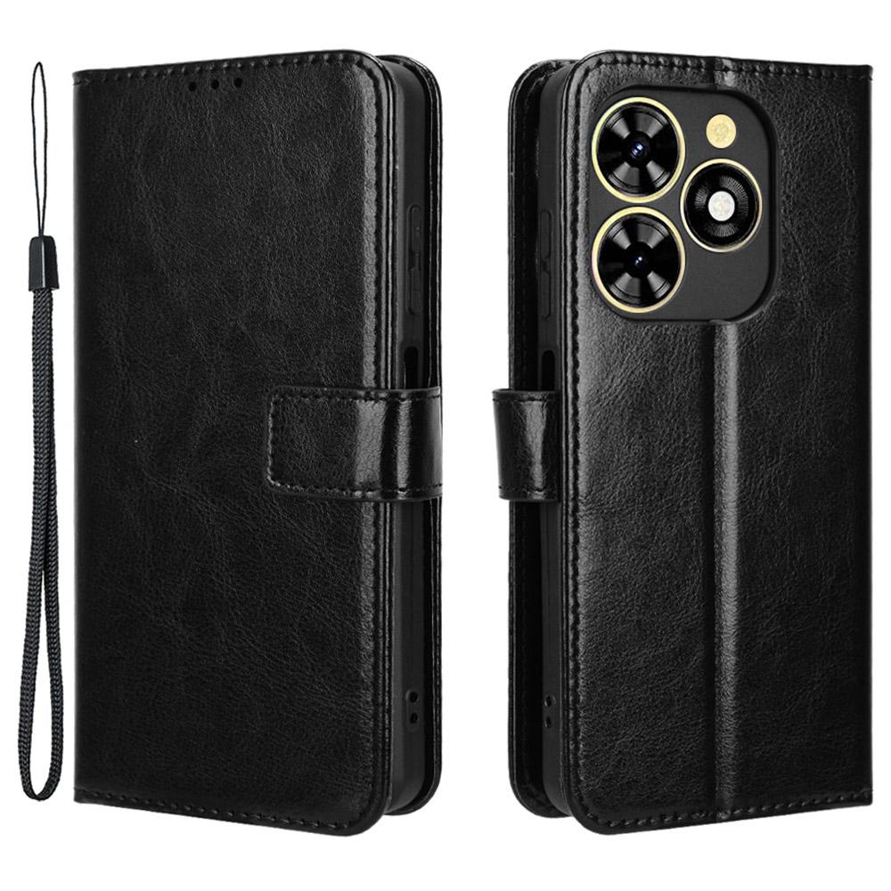 

Для TECNO Spark Go 2024 4G BG6/Spark 20C BG7/Pop 8 Шкіряний Чохол Гаманець Чохол для Телефону Black