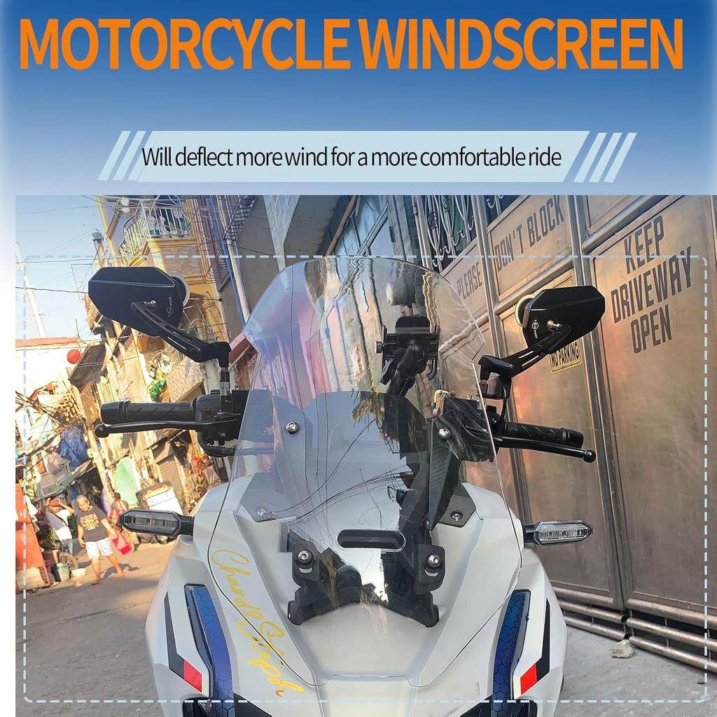Motorcycle Flyscreen Windshield Windscreen Wind Defelctor Front Fairing Visor Viser Fit for HO&N&DA ADV 150(2019-2023) ADV 160 (2023-2024) Wind