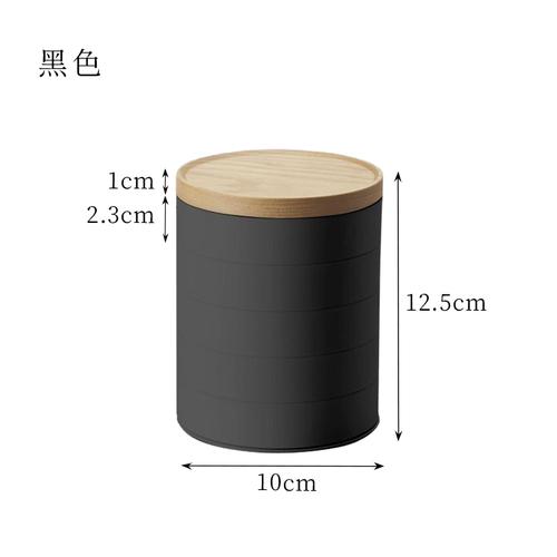 

Wooden Cover Plastic Jewelry Box Rotatable Jewelry Storage Box Five-layer Jewelrys Sorting Box Desktop Round Earring Organizer чёрный