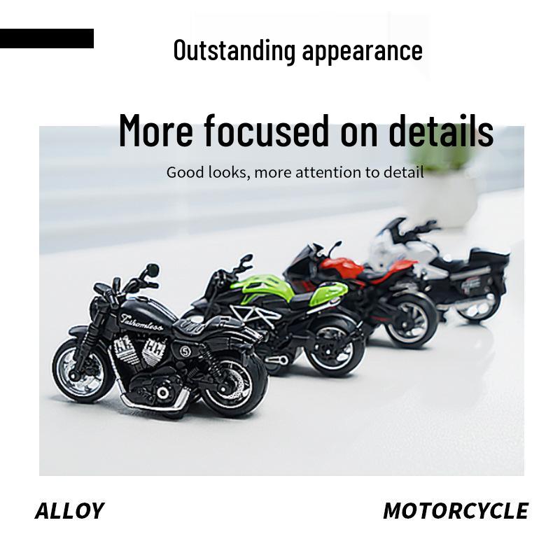 1:16 Alloy Pull-Back Motorcycle Toy - Durable, Drop-Resistant Gift for Kids