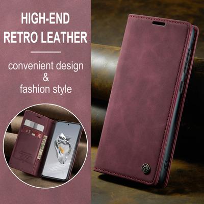 CaseMe Retro Matte Leather Phone Case for OnePlus 13 OnePlus13 12 11 5G Shockproof Anti-fall Flip Wallet Stand Card Cover