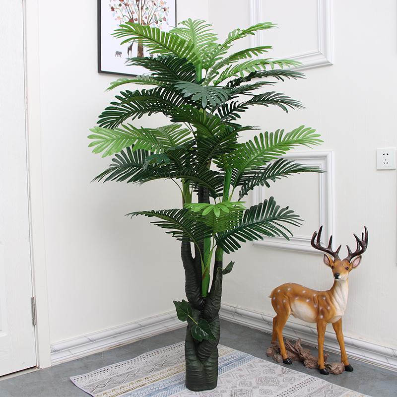 Große künstliche Fischschwanzpalme als Zimmerpflanze | Indoor-Kunstgrün für die Wohnzimmerdekoration