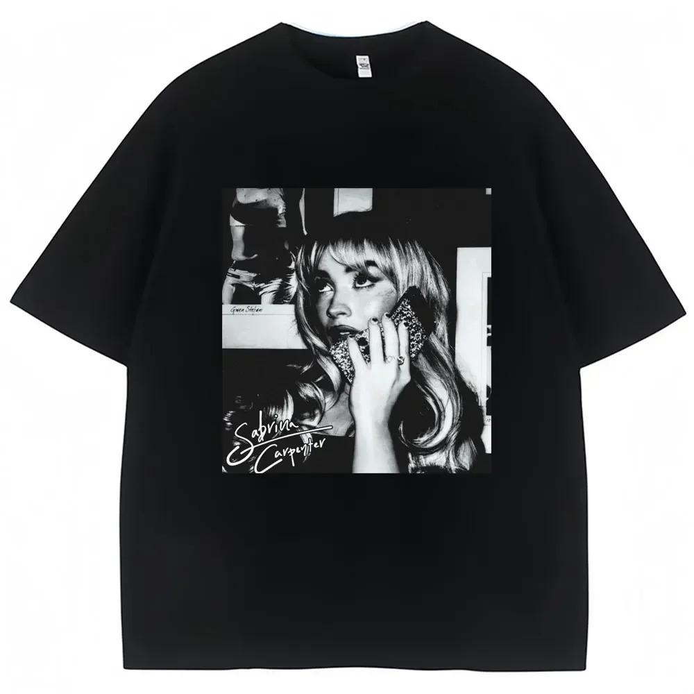 Sabrina Carpenter Vintage Style Poster Print T-shirt Unisex Women Fashion Cotton Summer Tees Oversized Harajuku Streetwear Y2k Tops