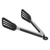 Clește Friptură Inox Silicon Pliabil Grătar Copt Ustensile pentru BBQ Bucătărie 12po negru