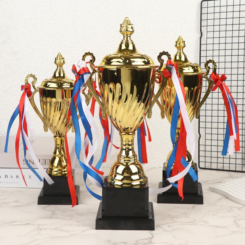 Metal Gold Trophy Cup Sports Award with Base Lid for School Sports Day Large Size Winner Souvenir
