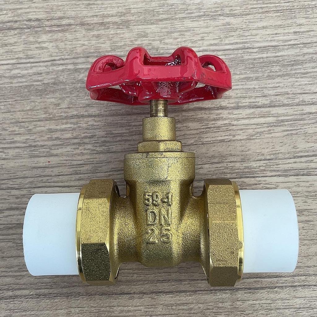 Brass Gate Valve for Water Meters with Thickened Silk Thread and PPR2 Double Hot Melt (4-6 Points)