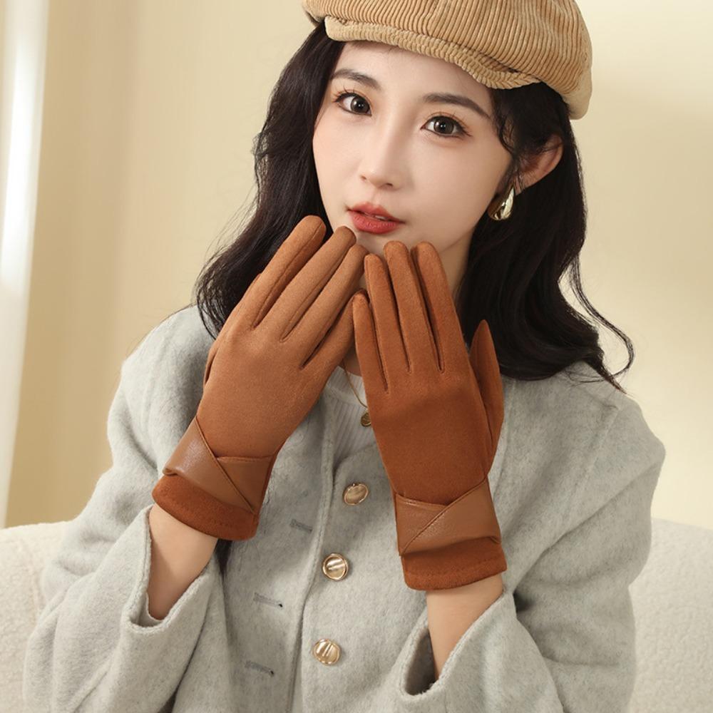 Warm Winter Gloves Full Finger Skiing Gloves New Driving Mittens  Unisex