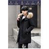 Winter new down jacket men's medium and long hooded raccoon fur collar fashion duck down thermal top jacket men