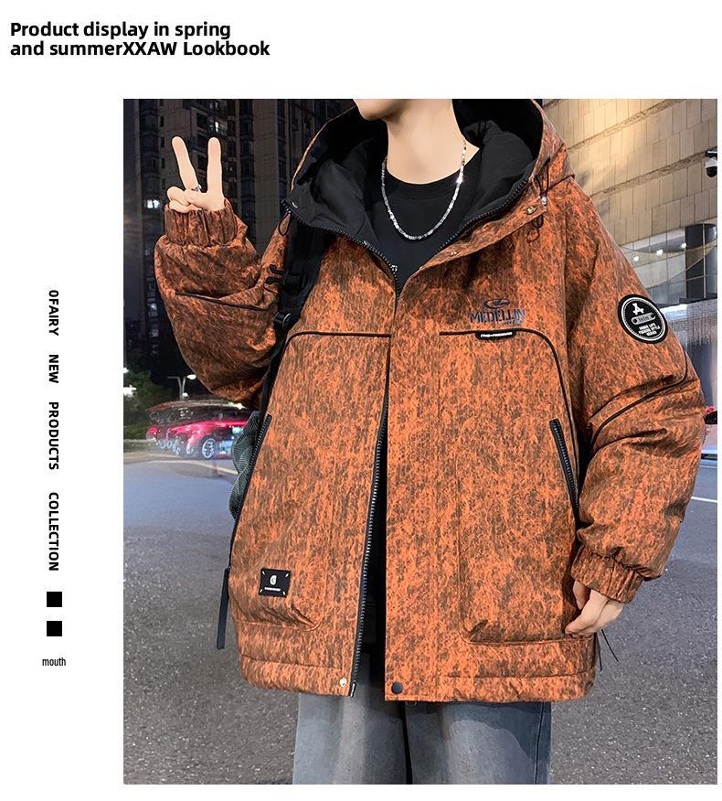 Men's & Teen Boys' Trendy Velvet-Enhanced Winter Jacket, Thick Cotton Windbreaker for Older Kids & Junior High Students