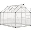 6 X 8ft Walk-In Greenhouse, with Sliding Door - Clear