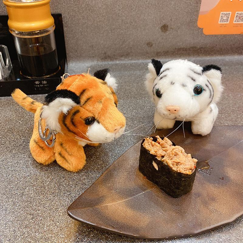 Cute Plush Tiger Doll Keychain Backpack Pendant Tiger Toy Charm Keyring Kids Bag Hanging Pendant