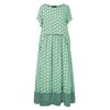 Women Polka Dot Fake Two Pieces  Short Sleeve Summer Plus Size Maxi Dress