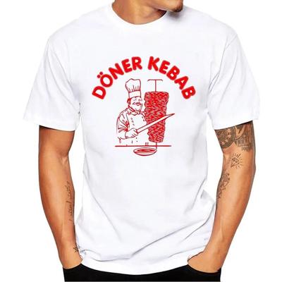 Yeni Moda Unisex Komik beyaz tişört Döner Kebap kısa kollu T Gömlek Çift Tees streetwear Vintage Harajuku Tops