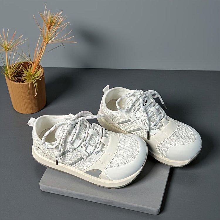 Echte weiche Leder-Mesh-Schuhe Damen atmungsaktive Mesh-Sneaker Damen 2025 neue Sommer-Damenschuhe lässige Plateau-Forrest-Gump-Schuhe