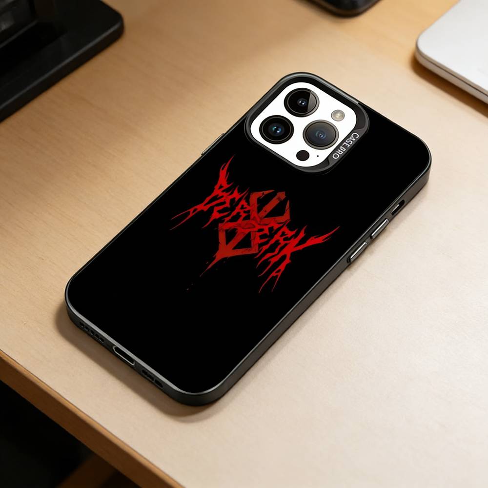 Anime Berserk Guts Phone Case For iPhone 17,16,15,14,13,12,11 Plus,Pro Max,XS,Colorful Silver Phone case Funda Cover