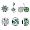 925 Silver Charm Beads Fit Exquisite Bracelet DIY Jewelry Luck Clover Pendant Holiday Decoration Women Fashion Party