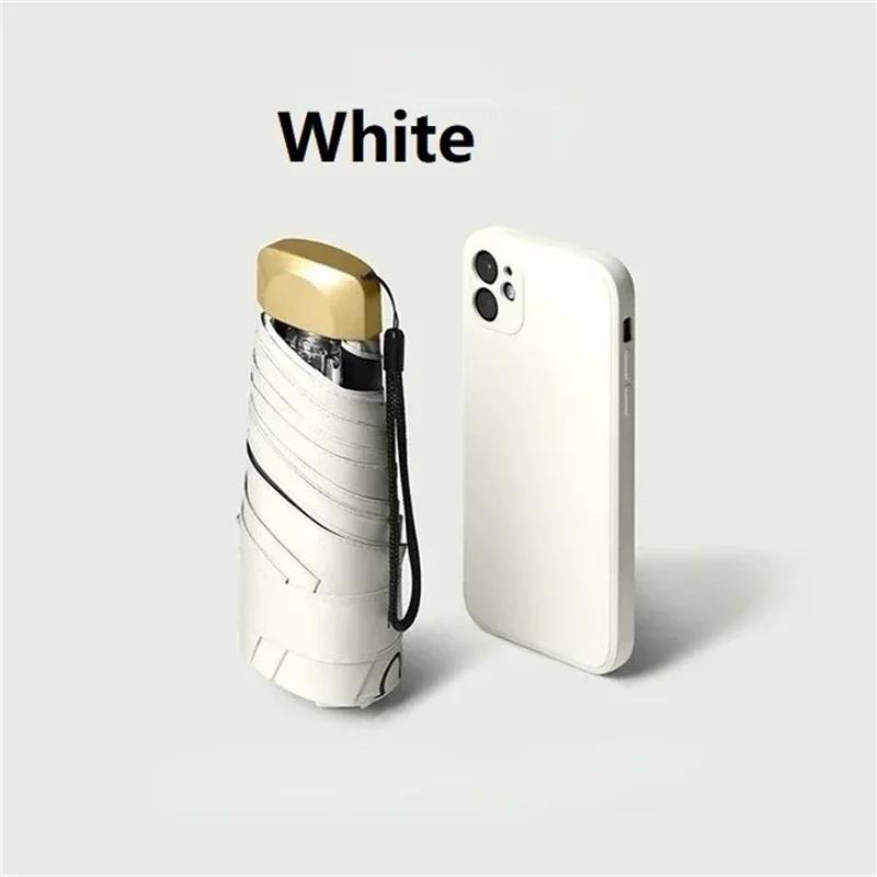 Sleva 55 % Mini slunečník Malý kapesní deštník Vinyl Skládací UV ochrana proti ultrafialovému záření Sluneční clona Kapesní slunečník Kapsle