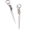 Gothic Metal Spiked Earrings With Chain Pendant For Men Women Punk Jewelry