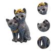 Garten Paar Katze Statue Dekoration Kunst Dekor Niedliches Ornament Tierskulptur Harz
