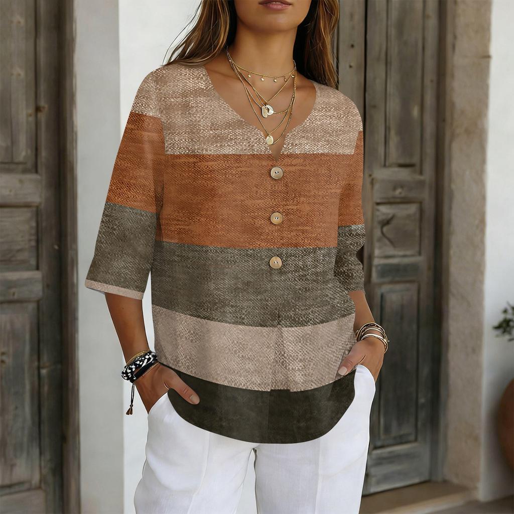 Women's Shirts Dressy Casual T,Shirts 3/4 Sleeve Tunic Tops Basic Tees Pullover Work Blouses