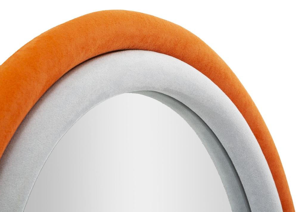 Wall Mirror Antony Orange Mix Velvet Cm 60X4X90