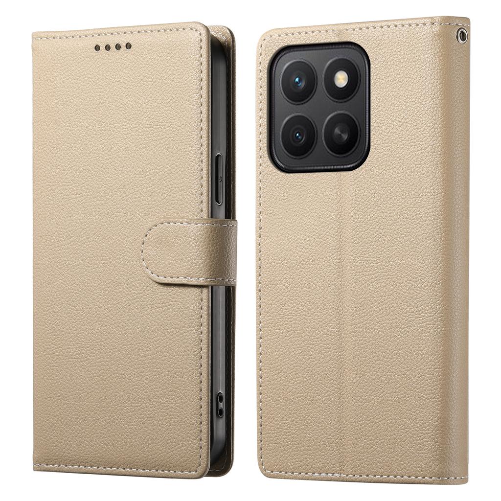 Für Honor X8c 4G Ständerhülle Leder-Wallet-Handyhülle mit Litschi-Textur Magnetverschluss