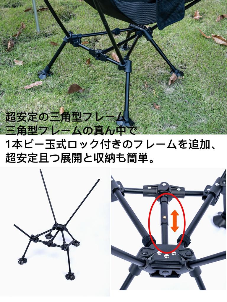 iClimb Lightweight Folding Camping and Beach Chair Chair with Triangular High Stability Leg Approximately 2kg Includes Storage Bag High-Back Frame,
