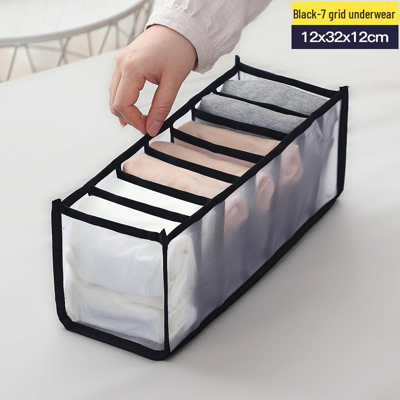 Mesh Underwear and Sock Storage Box with Dividers and Handle for Drawers and Wardrobes