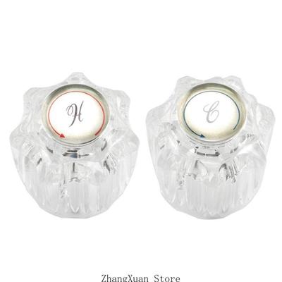 Sturdy Acrylic Campers Shower Faucet Knobs Replacement Set of 2 for Campers Bathroom Sink with Screws and Button