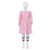 Stranger Things Eleven Cosplay Pink Dress With Polyester Fabric For Kids And Adults