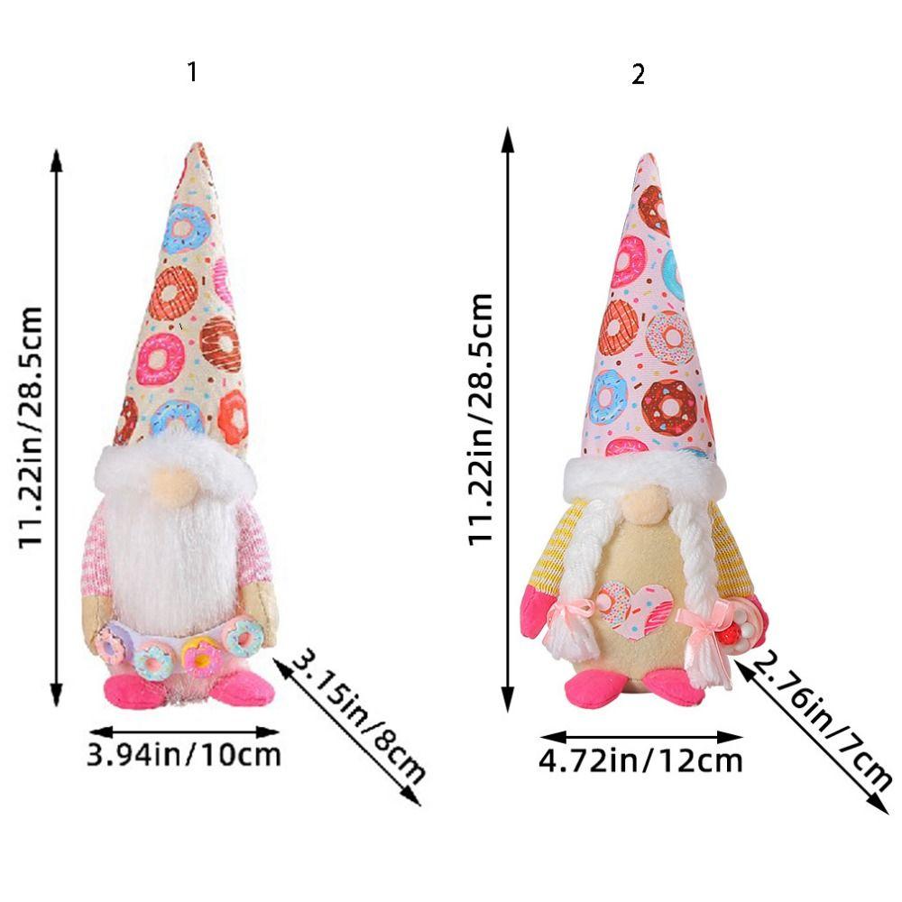 Módní Jedinečná Bezobličejová Panenka Donut Roztomilá Ruční Práce Starší Trpaslík Panenka Kreslené Vánoční Ozdoby Okno