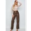 European American Autumn Fashion Casual Leather Pants Women Elegant Office-lady Pu Pants Women High Strecth Trouser Spodnie24079