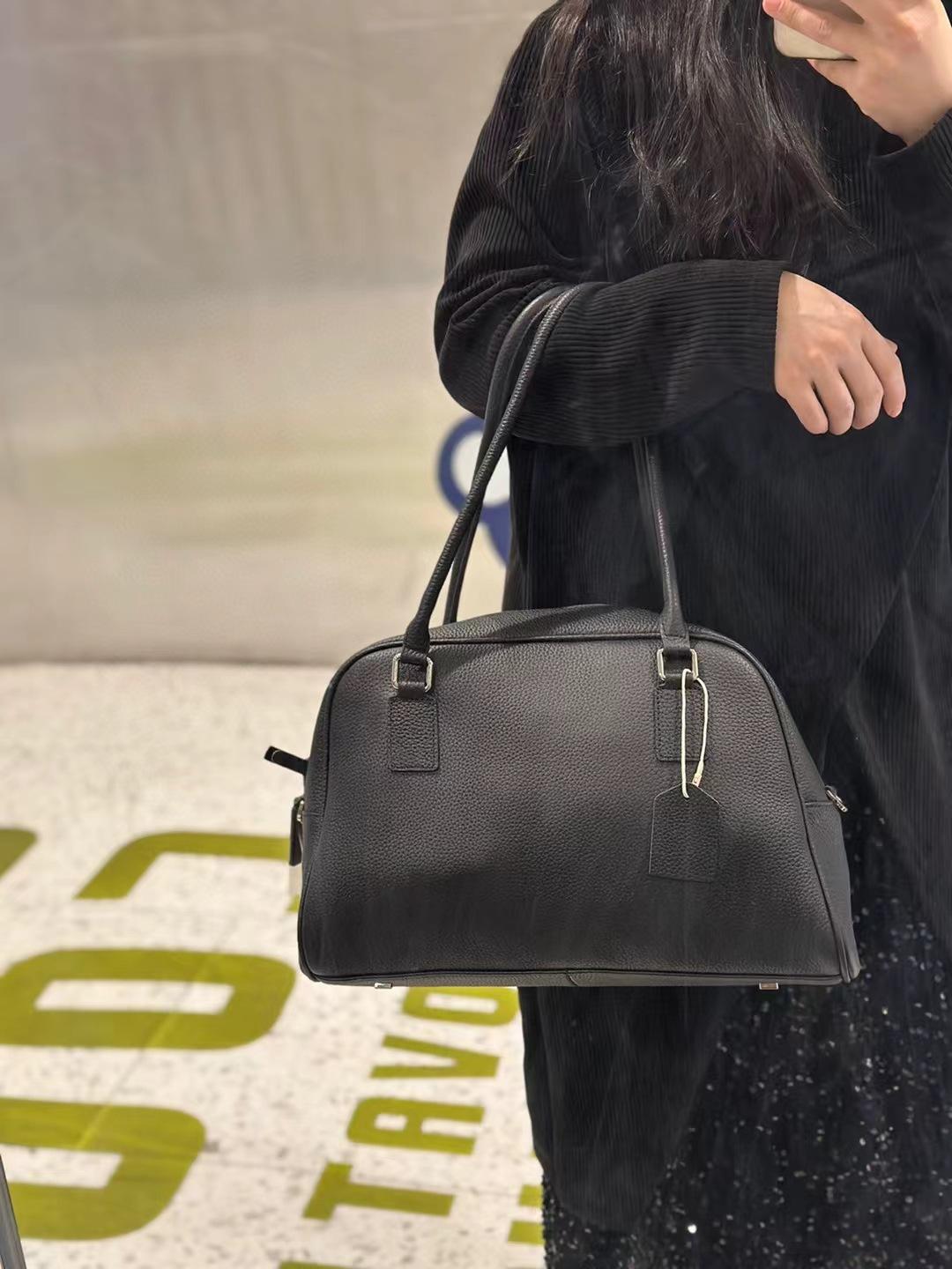 

Сумка-тоут из кожи Row+niche с кожаным слоем для боулинга в винтажном стиле Boston Style Luxury 2025 года, сумка на одно плечо через подмышку 37x13x24cm