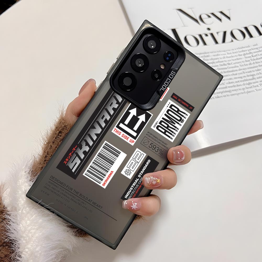 

Fashion Street S-Skinarma Phone Case For Samsung Galaxy S25 Edge S24 S23 S22 S21 S20 Ultra Funda Silicone Silver Cover Galaxy S22plus 5G