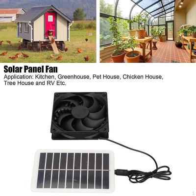 Solar Panel Chicken Coop Exhaust Fan Kit Accessory Quick Installation for Agricultural Use Air