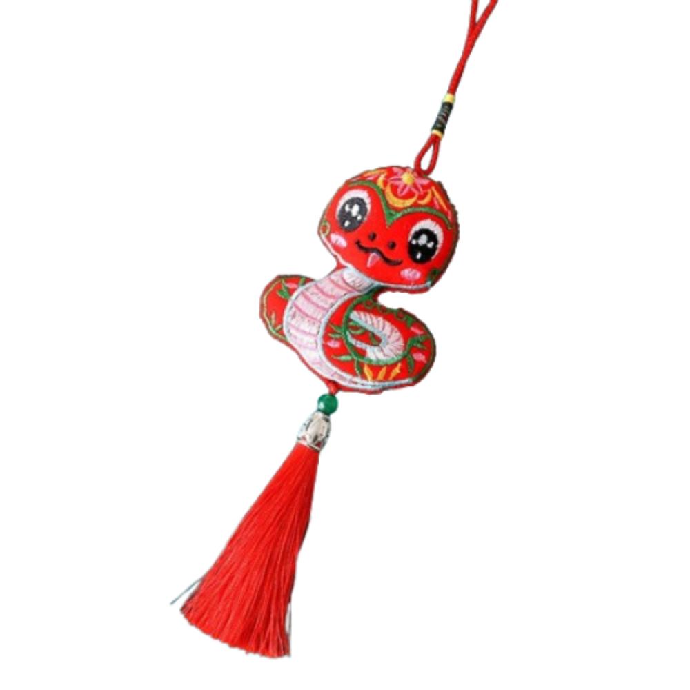 Traditional Embroidery Snake Wind Chimes Hanging New Year Pendants  New Year Decoration