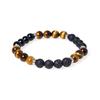 Jbans Classic Yellow Tiger Eye Black Mix Couple Bracelet (C1902-Ac471Bk)