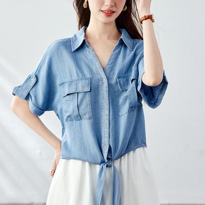Tens Laisel Shirt for Women Short-sleeved Summer New Top Thin Casual Women's Shirt