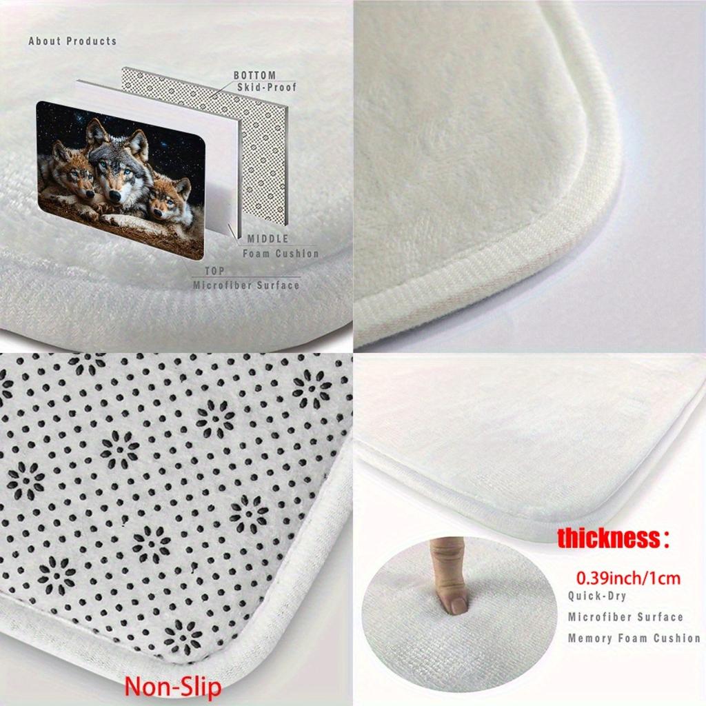 Starry Sky Wolf Print Kitchen Rug, Anti Fatigue Waterproof Non-Slip Comfort Standing Floor Mat for Kitchen