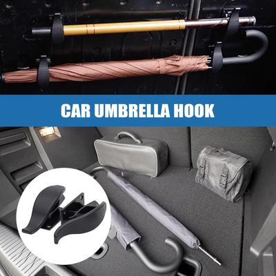 Car Umbrella Holder 2 Pieces Adhesive Trunk Storage Car Hook Umbrella Backseat Organizer for SUV RV Sedan Truck Vehicle