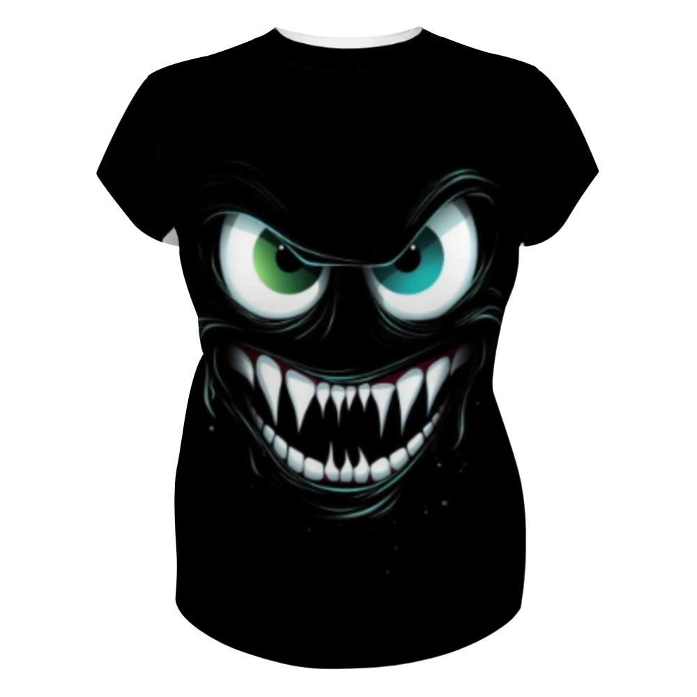 

Милая аниме-мультяшная футболка с 3D-цифровой печатью, женская футболка с короткими рукавами и круглым вырезом 6XL