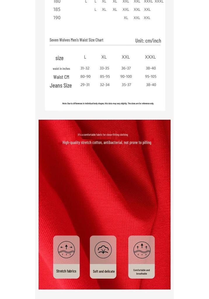Septwolves Men's Lucky Red Antibacterial Boxer Briefs