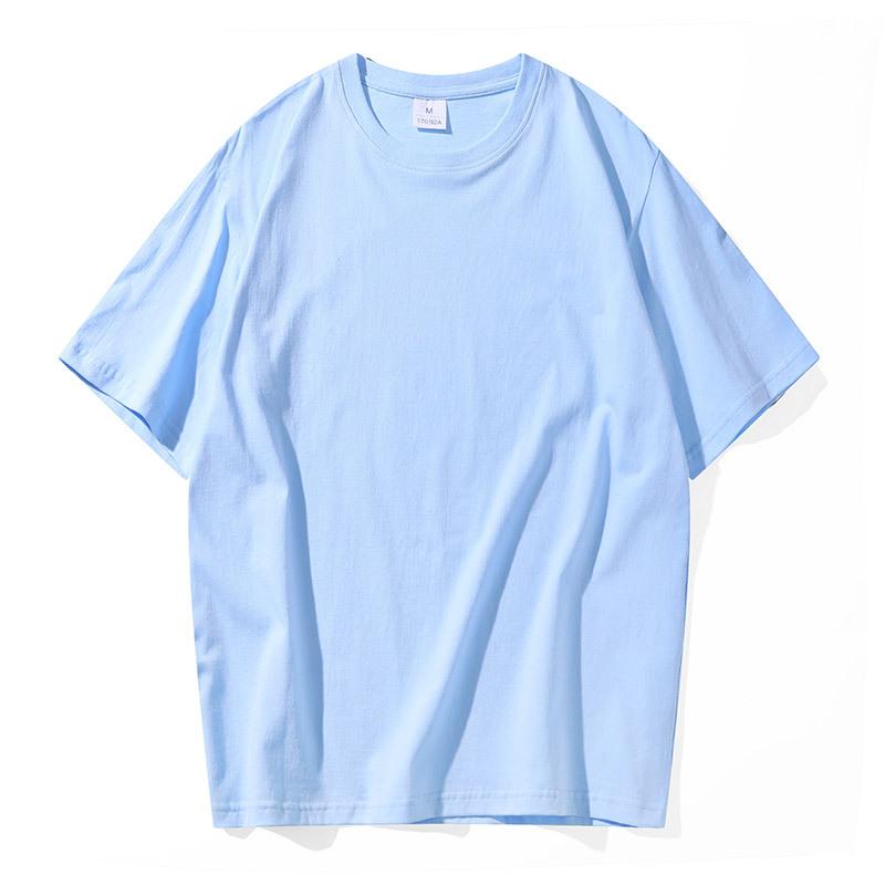 T-shirt da uomo estiva in puro cotone tinta unita casual girocollo top t-shirt sottile allentata traspirante coppia a maniche corte