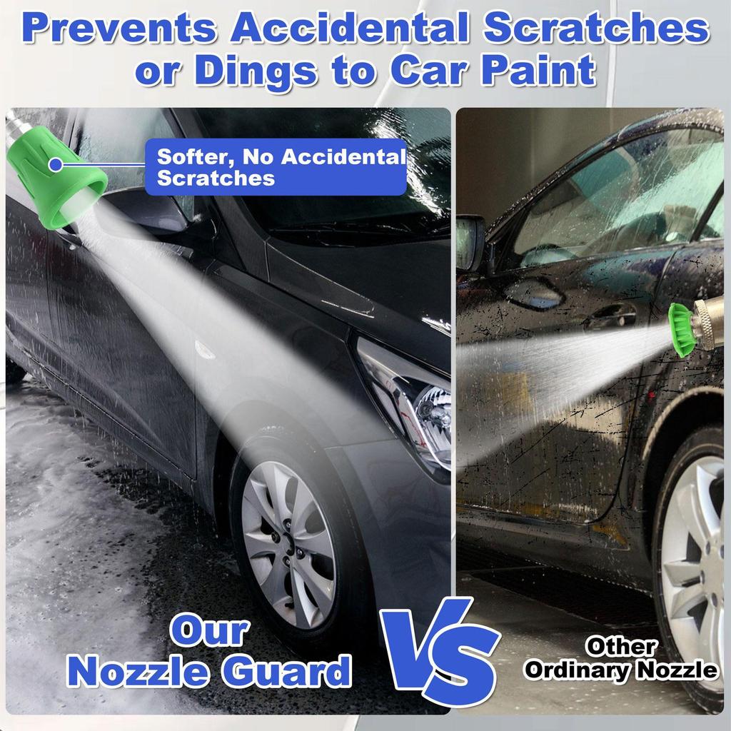 Car Washer: Quick-Connect, Color-Coded, Splash-Proof Nozzle with Soft Rubber Sleeve
