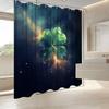 1pc St. Patrick's Day Polyester Shower Curtain - Floral Print, Fade Resistant, Machine Washable, 12 Hooks
