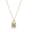 Collana Ciondolo Lucchetto in Moissanite Taglio Rotondo 1CT Catena in Argento S925 per Uso Quotidiano D VVS1 Gioielli Fini