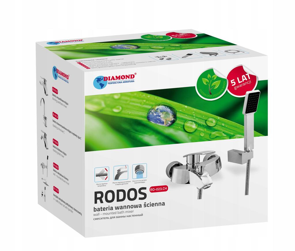 Bateria Wannowa Jednouchwytowa Ścienna Rodos