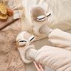 Cute cotton slippers winter velvet warm home use non-slip thickened outer wear couple cotton drag winter