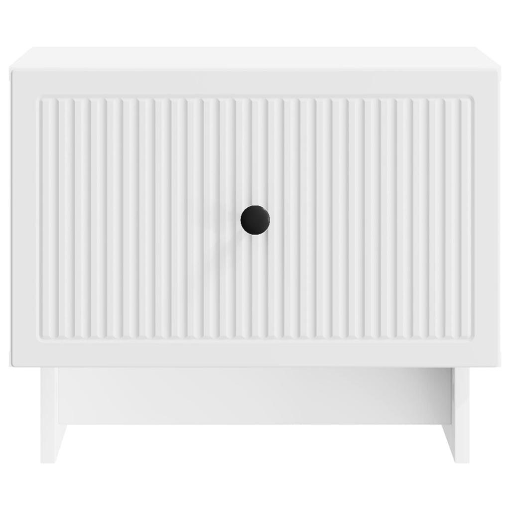 White Coffee Table with Drawers 49 x 50 x 40 cm Engineered Wood