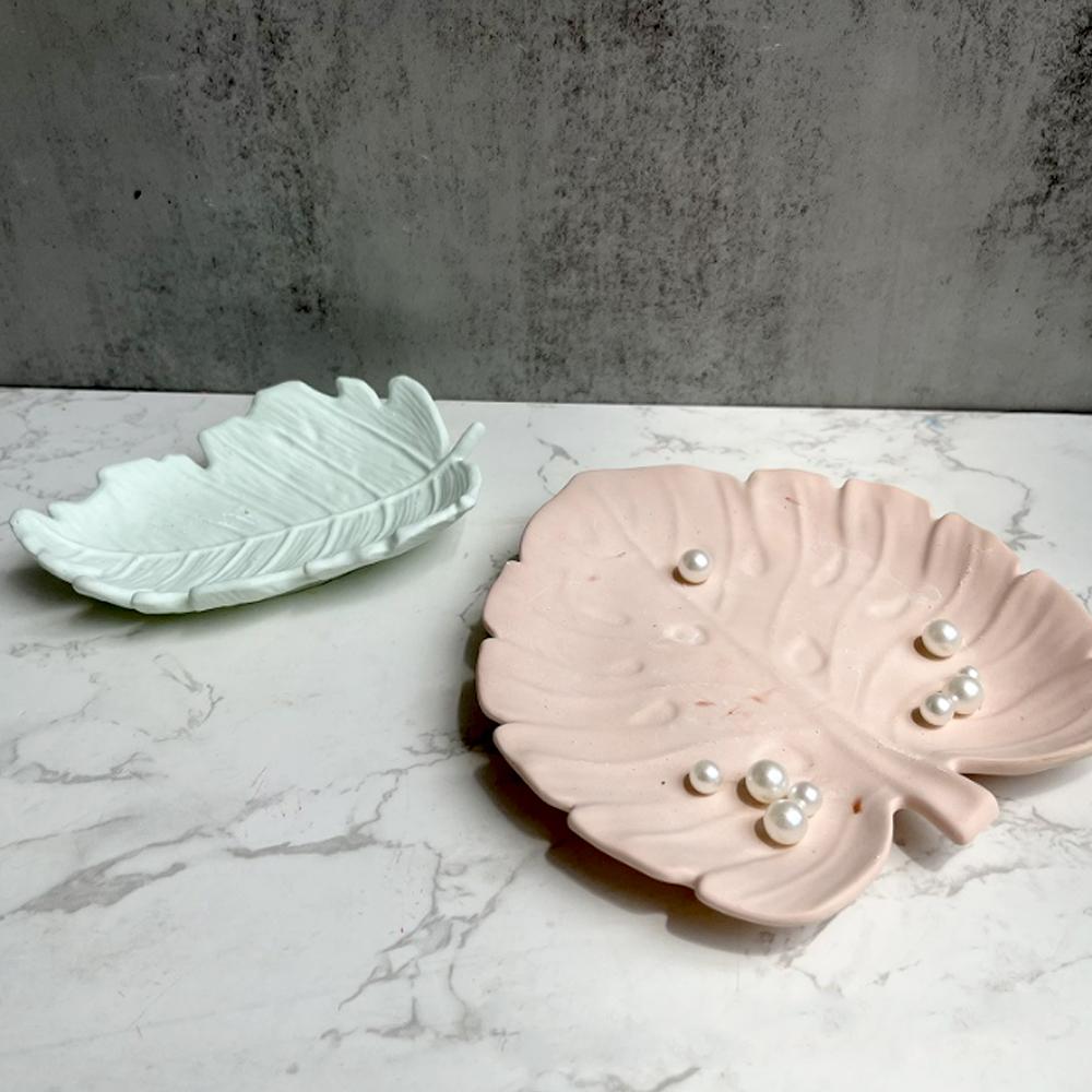 Leaf Shape Tray Mould Silicone Resin Epoxy Mold Jewerly Storage Dish Plate Concrete Mold Handicraft Making Tool Home Decoration